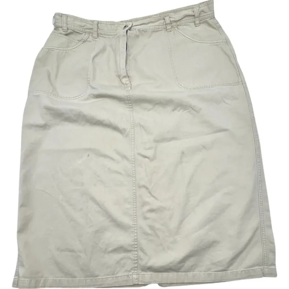 CAROLINA BLUES PLUS - vintage khaki midi skirt PLUS SIZE 22